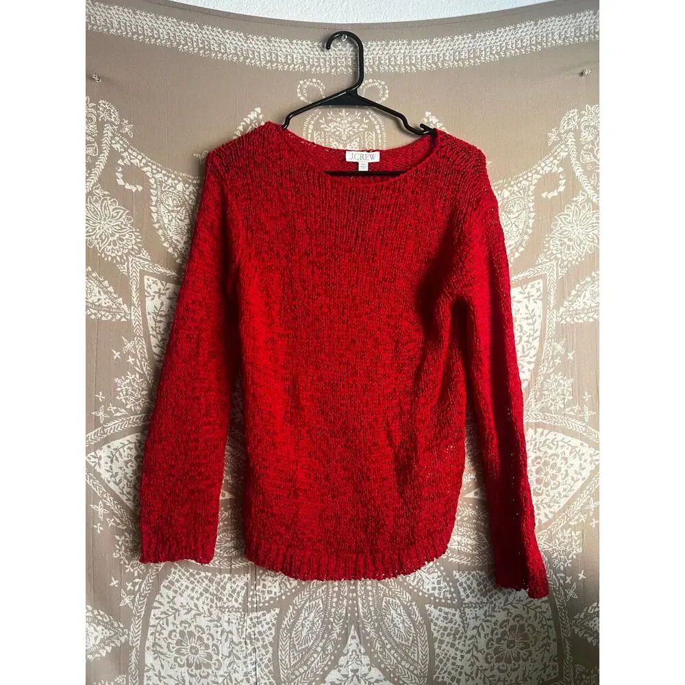 NWT J.Crew Montauk Relaxed Sweater in Red